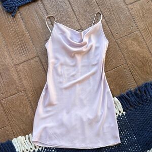 Urban Outfitters Lavender Cowl Neck Slip Mini Dress